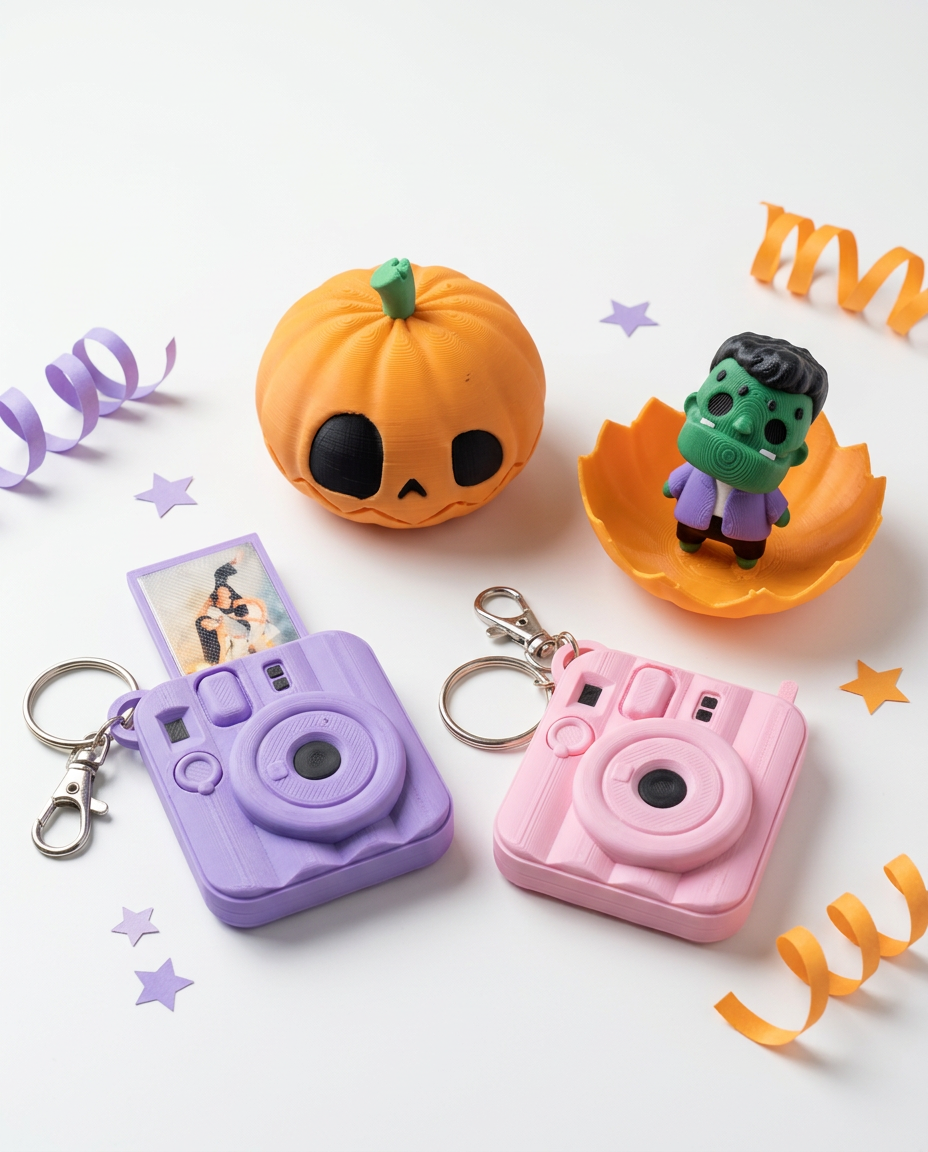 Sugar Moon Studio camera keychains and Halloween party favors